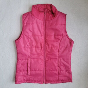 Jackson Hole Outerwear Bright Pink Full Zip Puffer Vest Size M